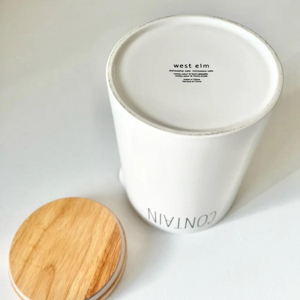 West Elm CONTAIN Container with Wood Lid Spout